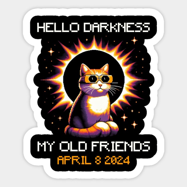 Hello Darkness My Old Friend Solar Eclipse Sticker by PXLART